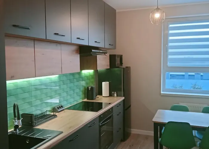 Apartament z Widokiem, wygodny Apartament z sypialnią, kuchnią i salonem, 47m2, bezpłatny garaż Wrocław, Polska